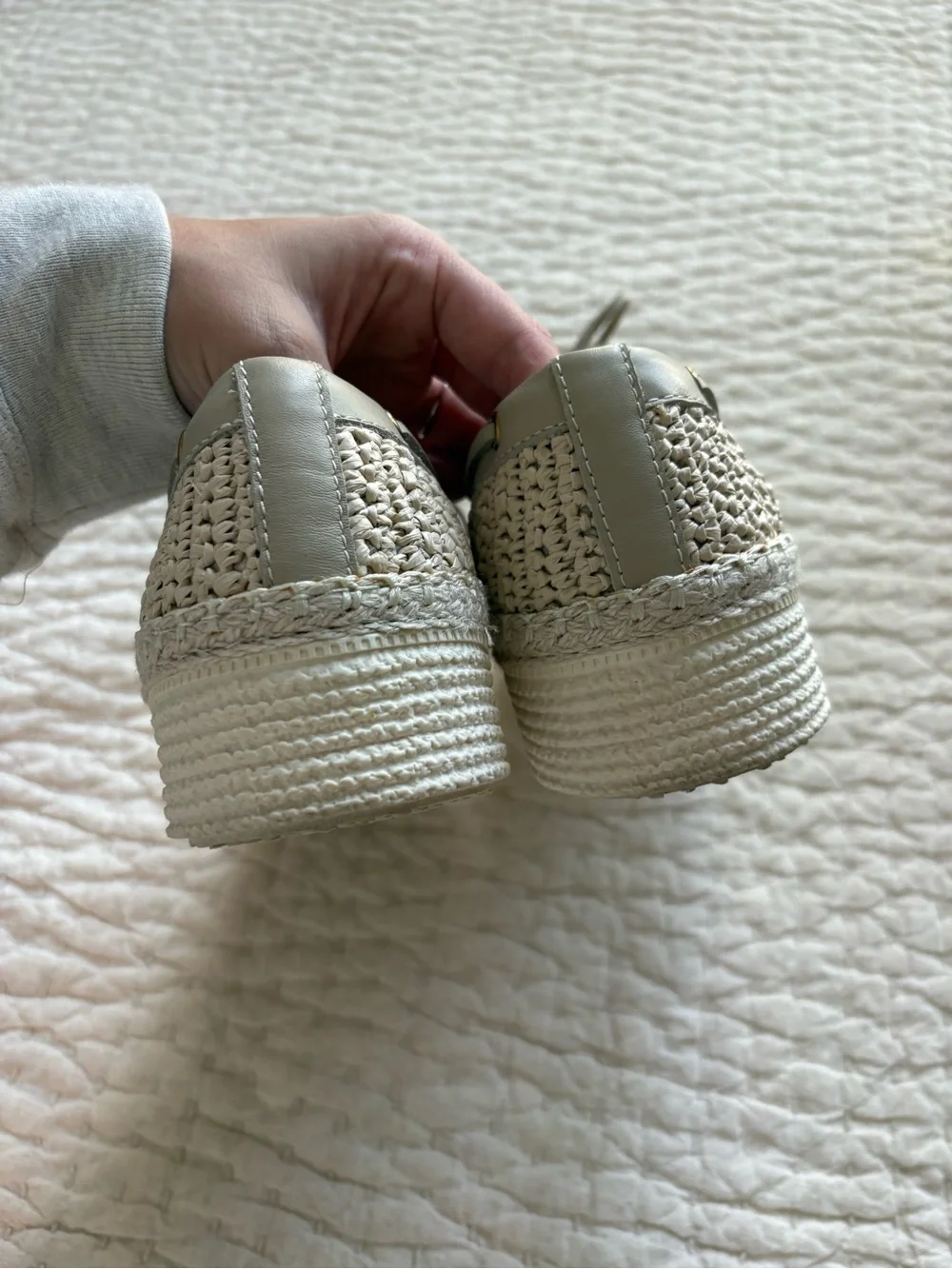 Dolce Vita Cream Woven Espadrille Platform Loafers